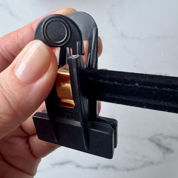 2pc Vintage Chanel Black Velvet Gold Tone CC Hardware Clothing Hangers - Picture 11 of 14